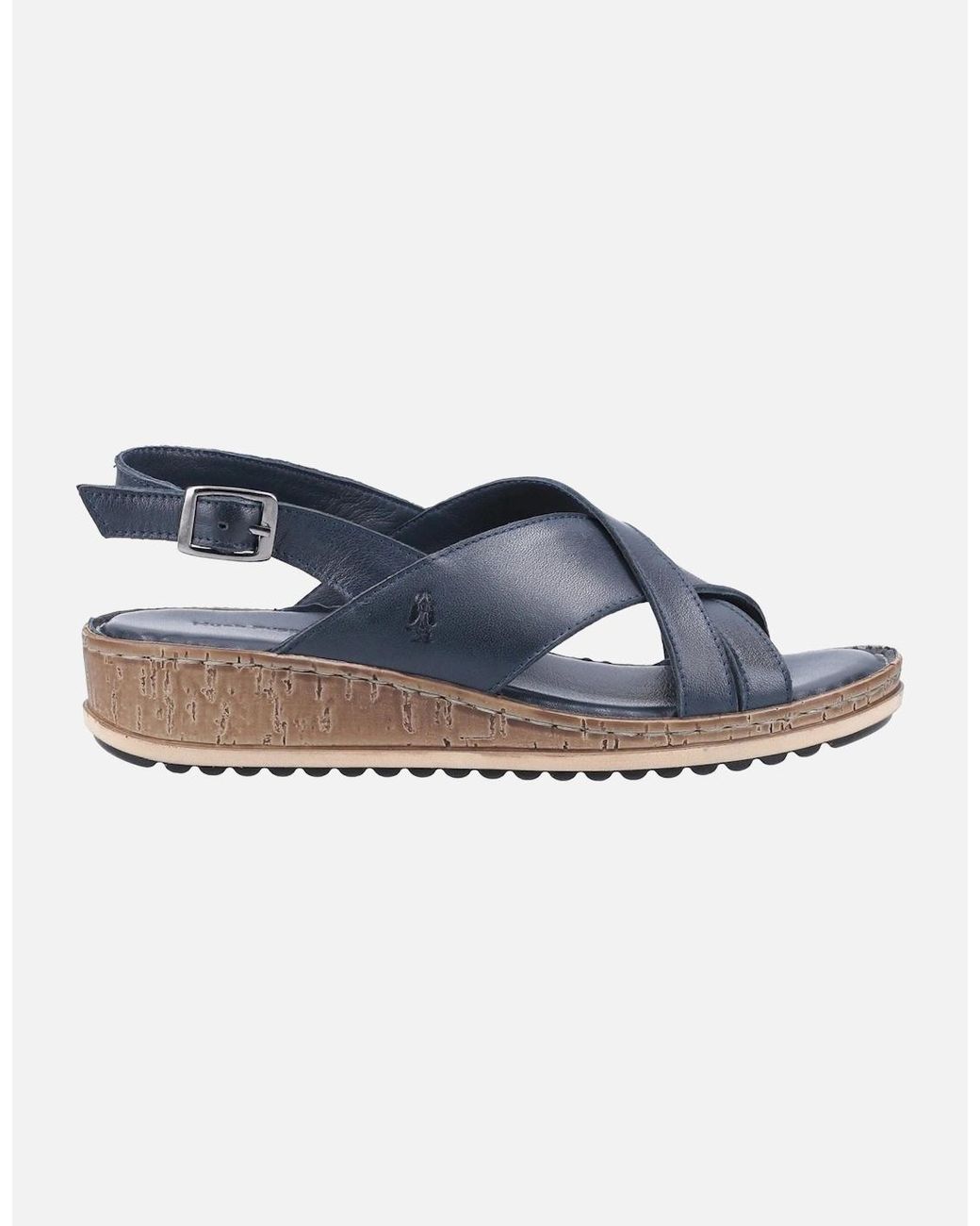 Hush Puppies Blue Elena Leather Wedges