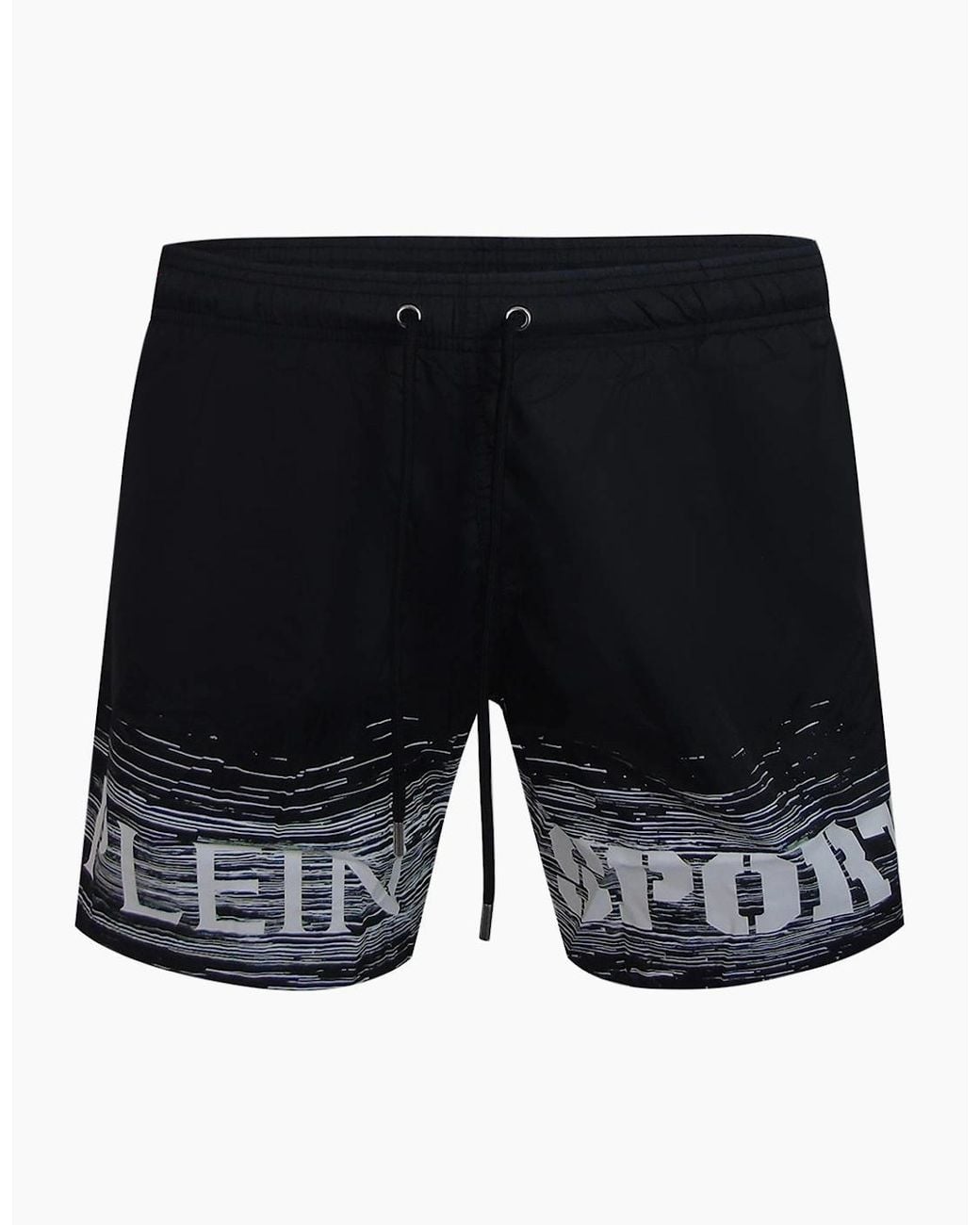 Philipp Plein Black Plein Sport Shade Logo Medium Boardshort Swim Shorts for men