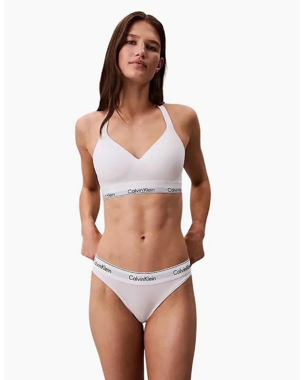 Calvin Klein White Icon Cotton Modal Lift Bralette