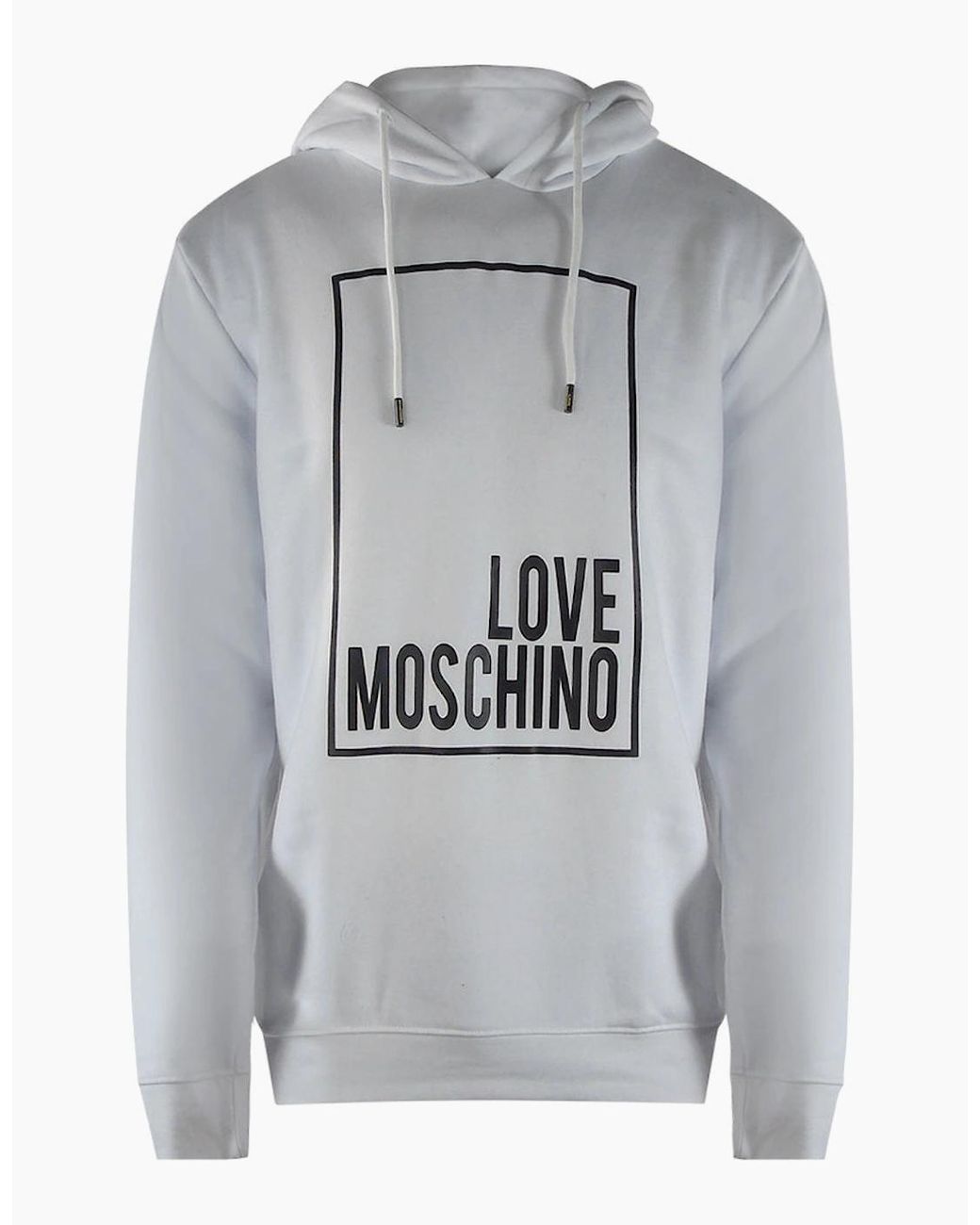 Love Moschino Gray Box Logo Hoodie for men