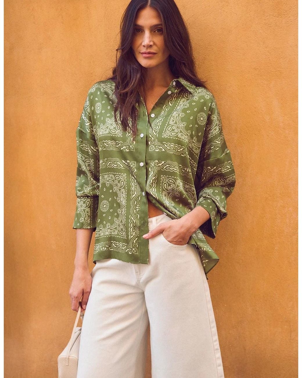 Ro&zo Green Bandana-Print Shirt