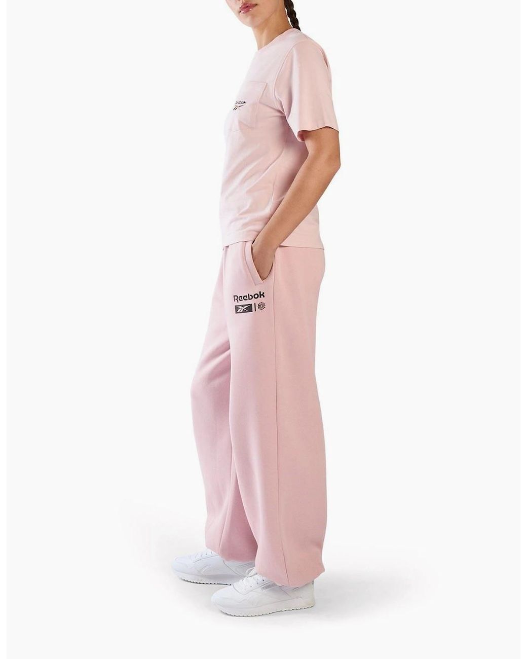 Reebok Pink Relaxed Fleece Joggers Cotton Joggers