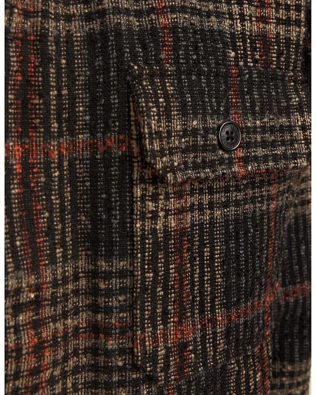 Jack & Jones Brown Boucle Regular Fit Long Sleeve Cuff Sleeve Front Pocket Shirt for men