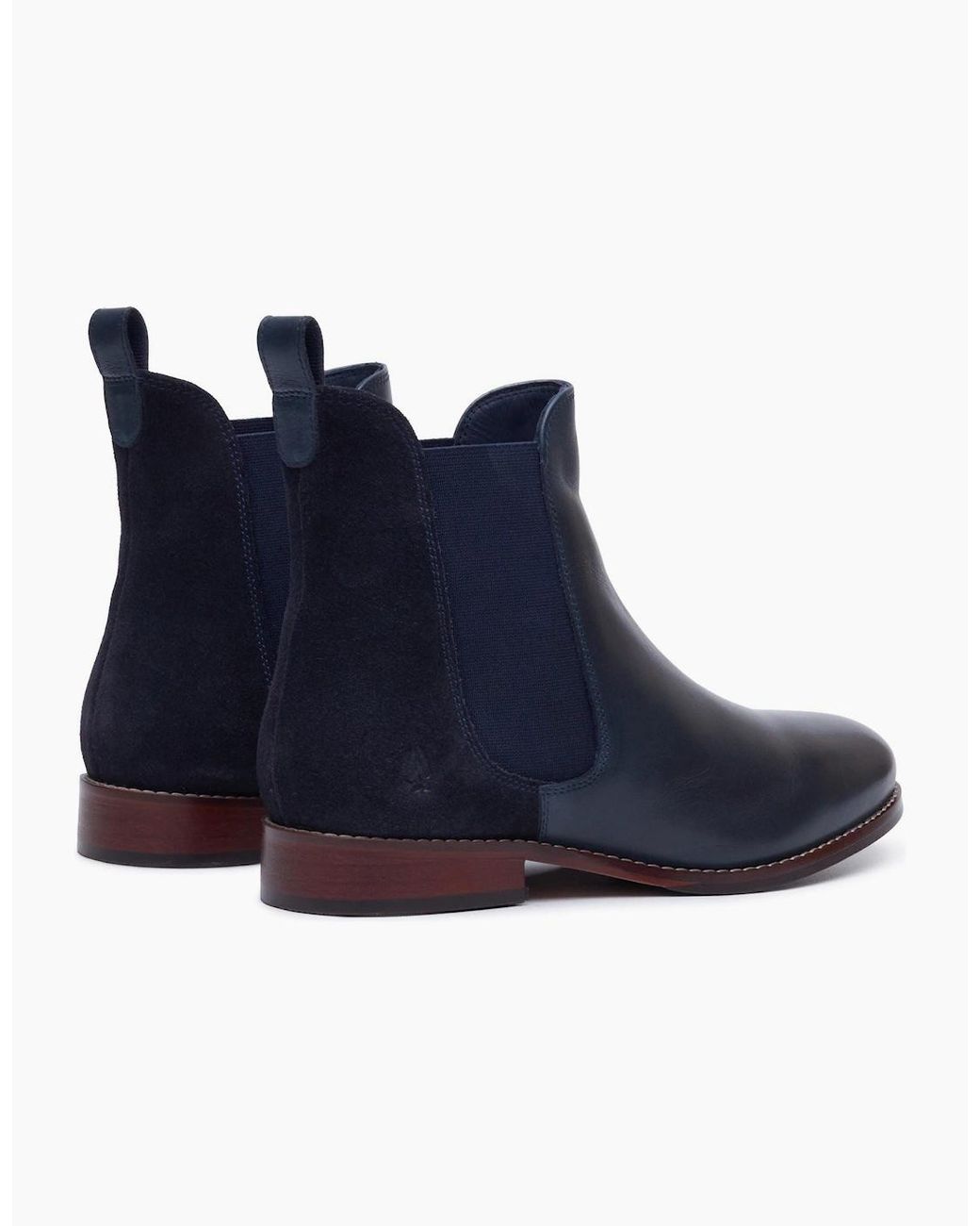 Hush Puppies Blue Colette Leather Wide Fit Flat Chelsea Boots