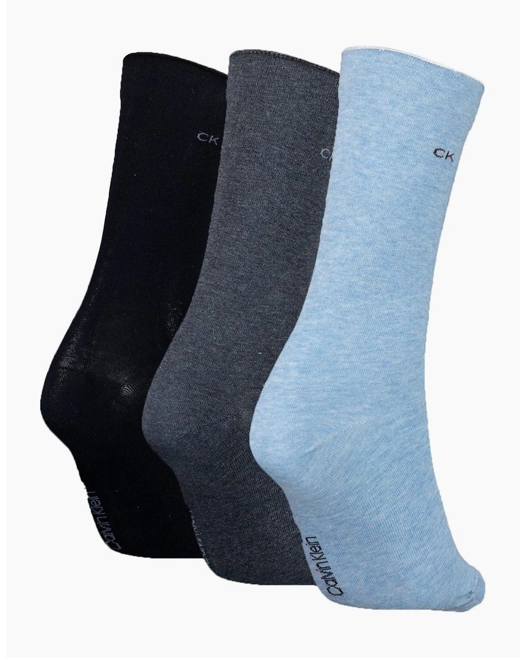 Calvin Klein Blue 3-Pack Classic Roll-Top Socks, Mix
