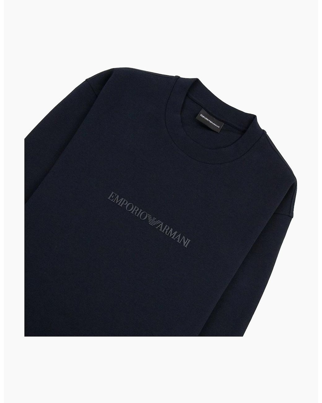 Emporio Armani Blue Ea Logo Dynamic Double Jersey Sweatshirt for men