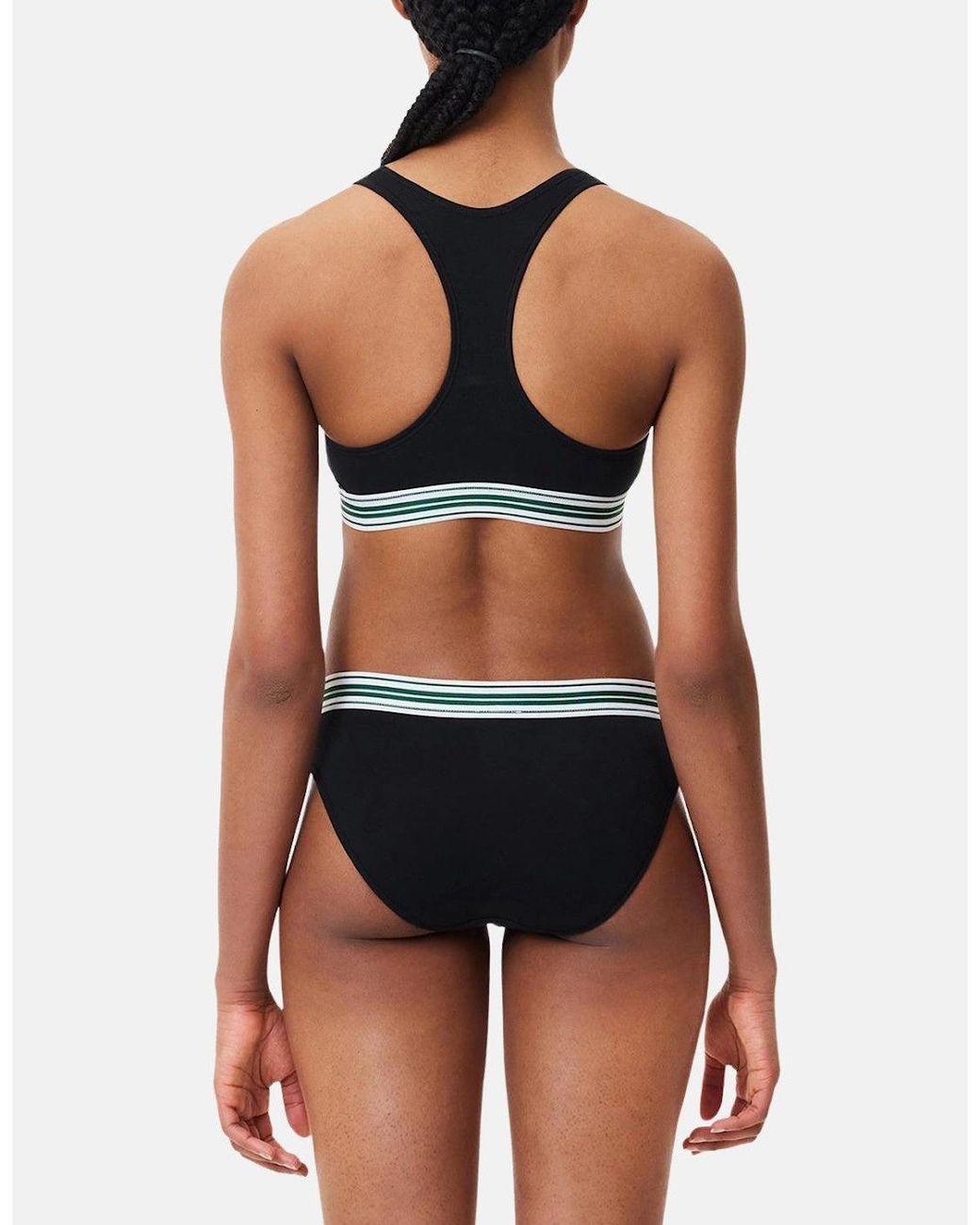 Lacoste Black Heritage Stretch Cotton Racer Back Bralette