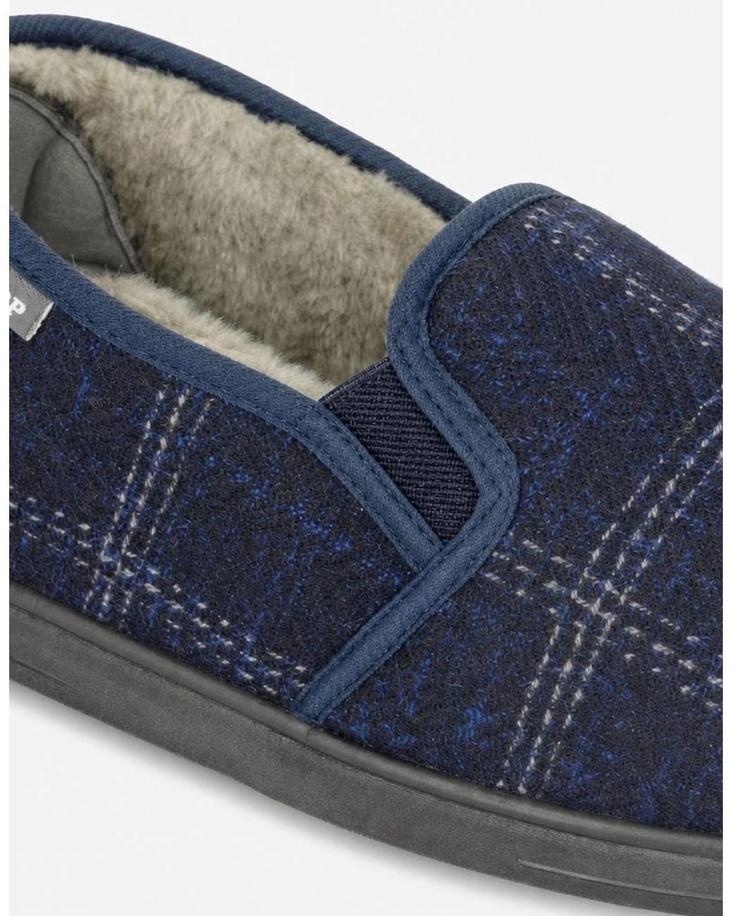 Dunlop Blue Owen Full Slippers Check for men