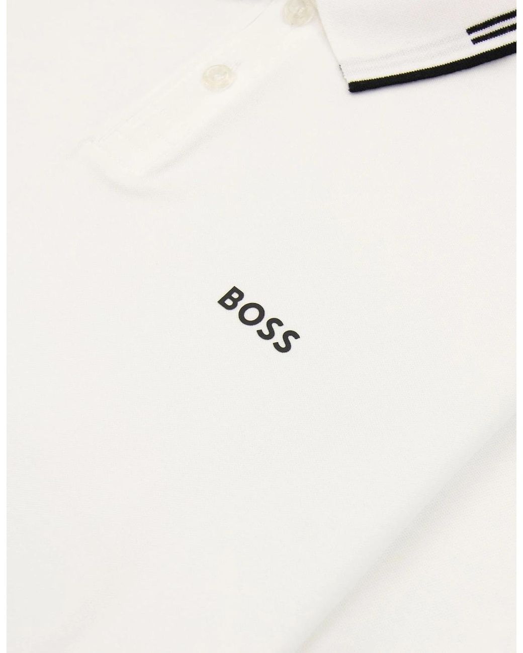 Boss White Paul Slim Fit Polo 100 for men