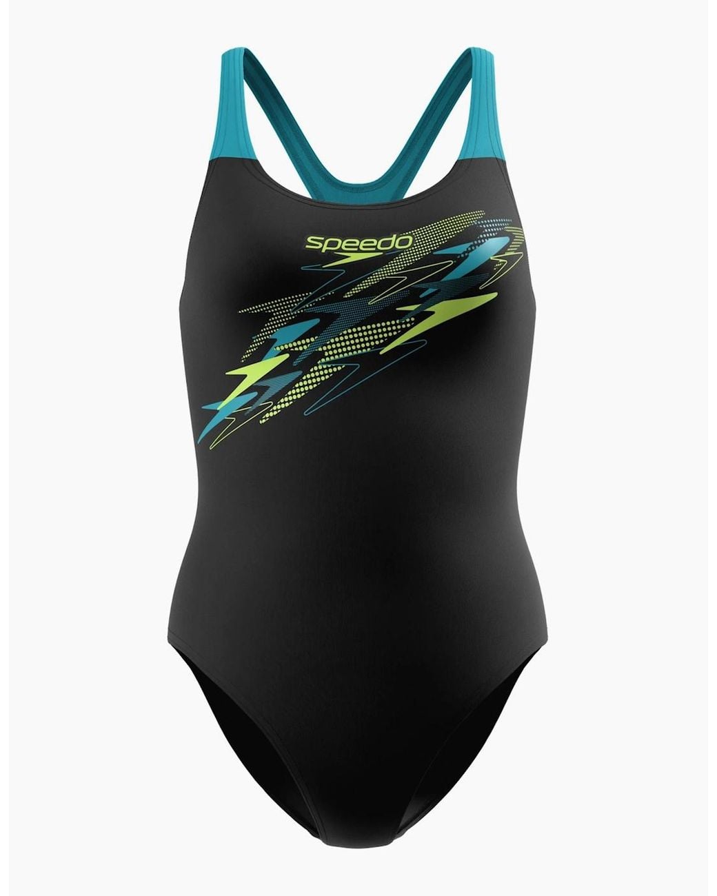 Speedo Black Ladies Medley Medalist Logo One Piece Swimsuit