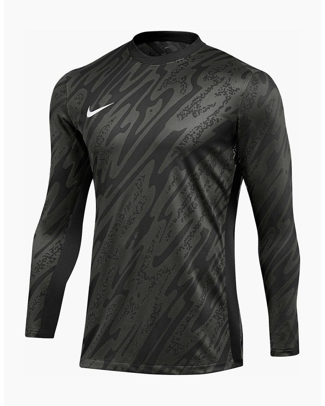 Nike Black Crew Neck Long Sleeve Slim Fit Athletic Top for men