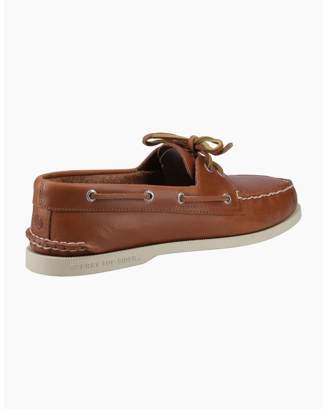 Sperry Top-Sider Brown Sperry Authentic 2 Eye Leather Tan Boat Shoes for men