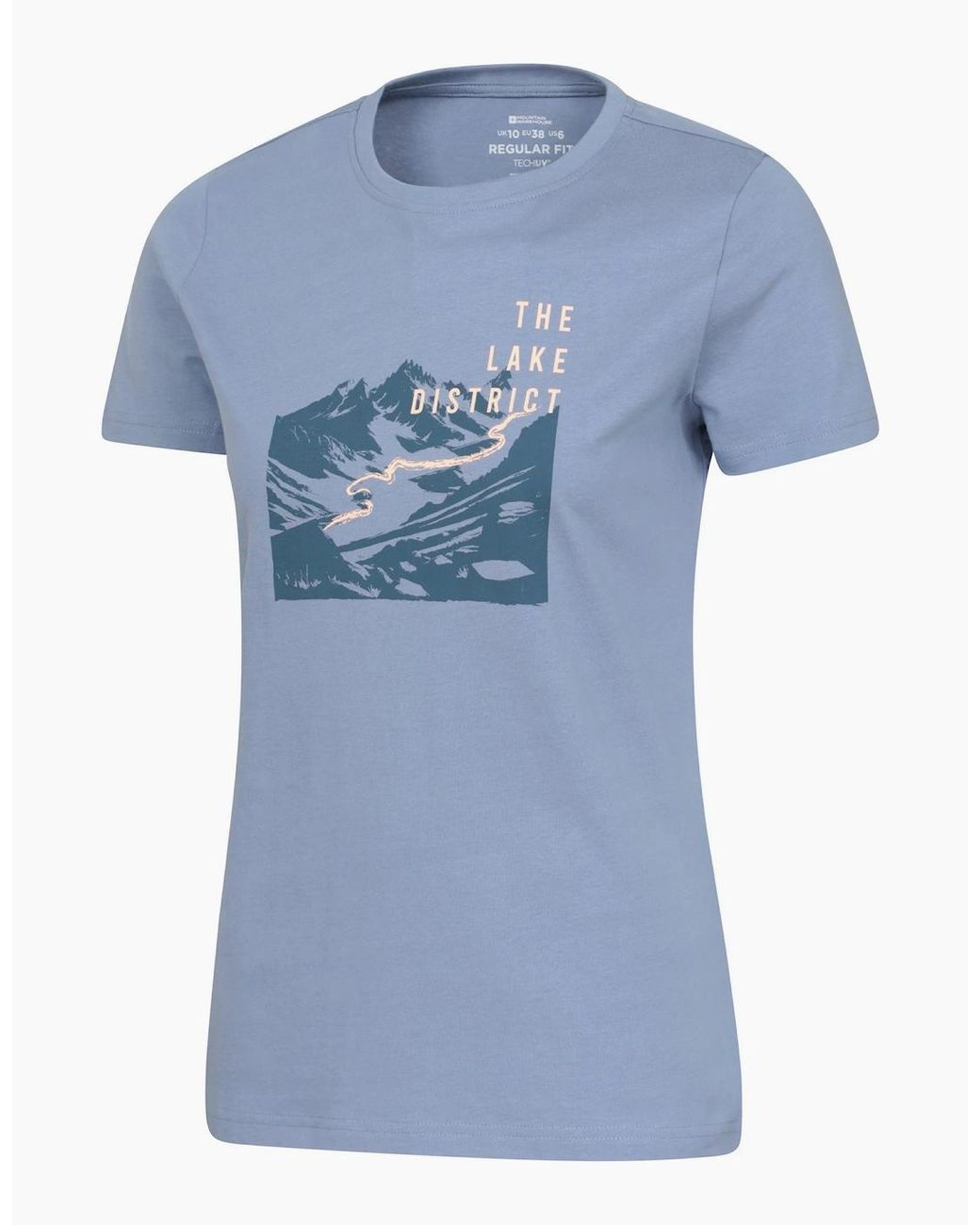 Mountain Warehouse Blue Lake District Cotton Lightweight T-Shirt