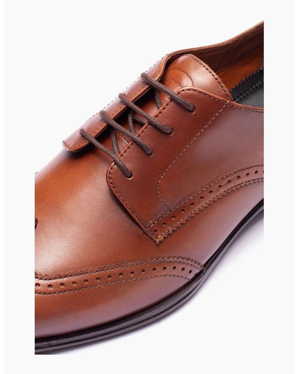 Base London Brown London Sloane Leather Tan Brogues Shoes for men