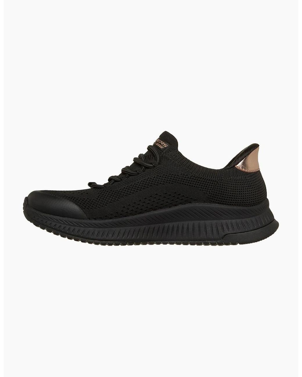 Skechers Black Bobs Sport Squad 4 Dire Step Trainers