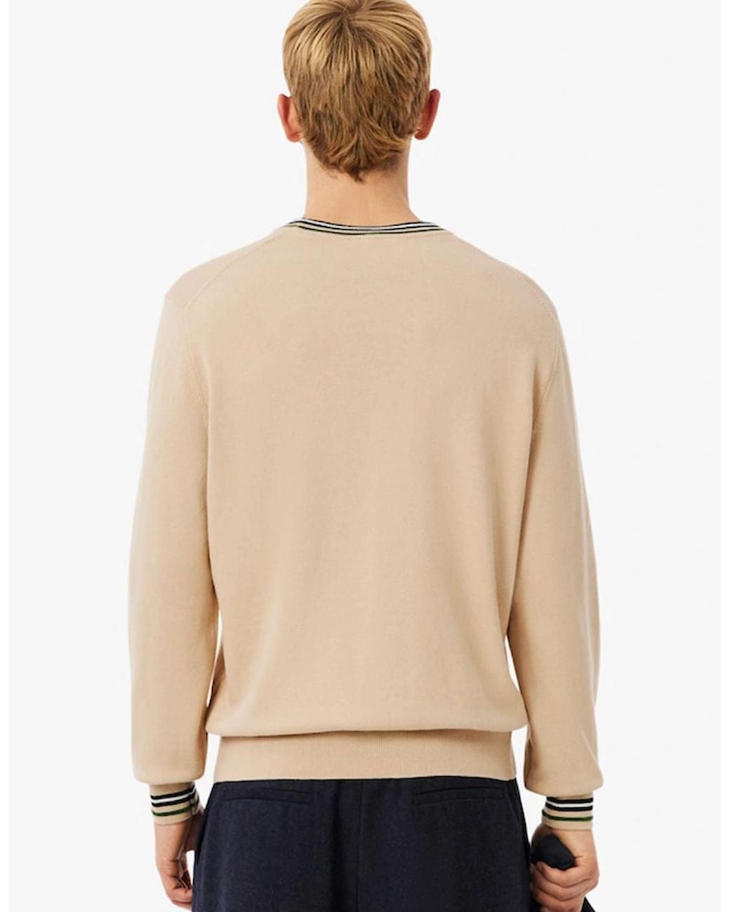Lacoste Natural Striped Cotton Jersey Sweater for men