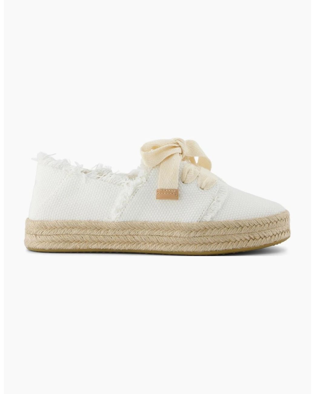 TOMS White Carolina Espadrille Lace Up Shoes