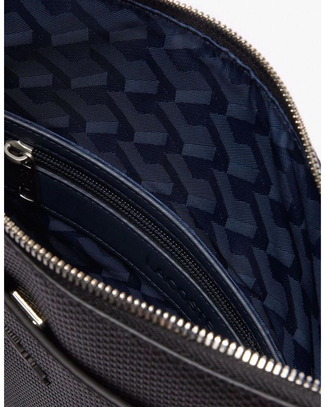 Lacoste Black Xb 99 Textured Rectangle Shape Cross Body for men