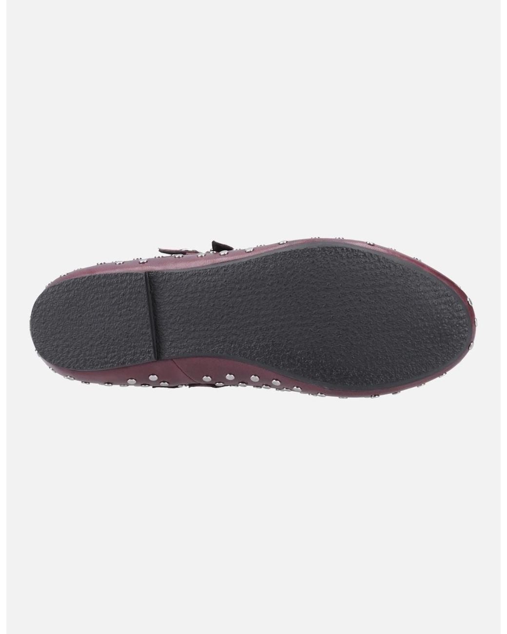 Hush Puppies Purple Nixie Leather Plum Flats