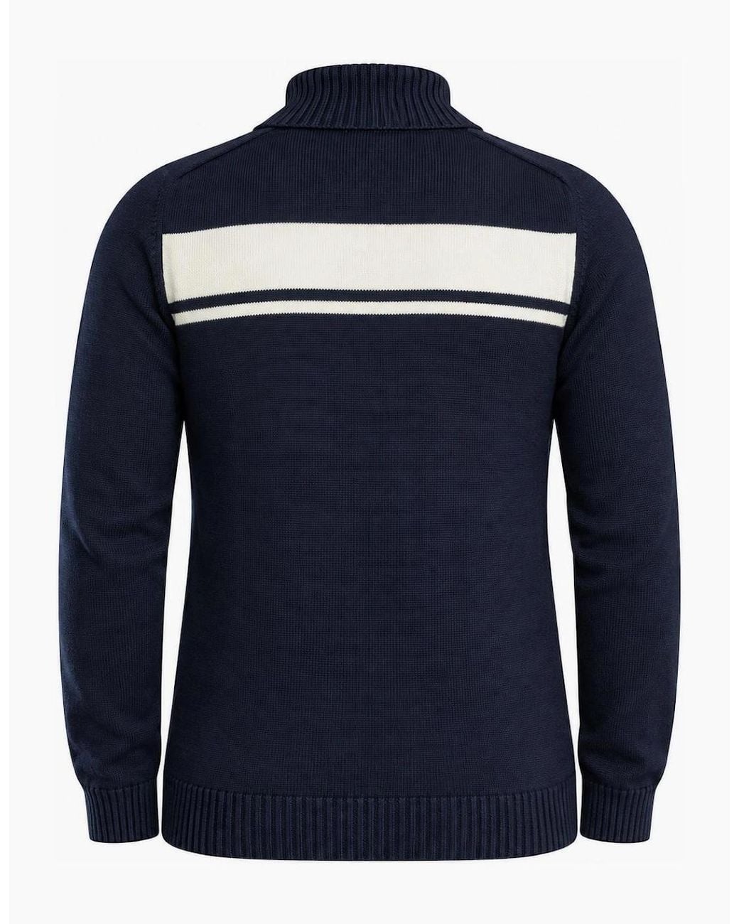 Sergio Tacchini Blue Damarindo Knitted Turtle Neck Jumper Gardenia/Maritime for men