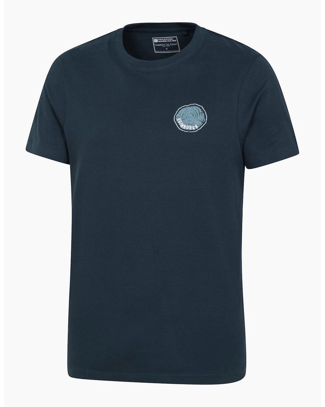 Mountain Warehouse Blue Edinburgh Tree Ring Organic T-Shirt for men