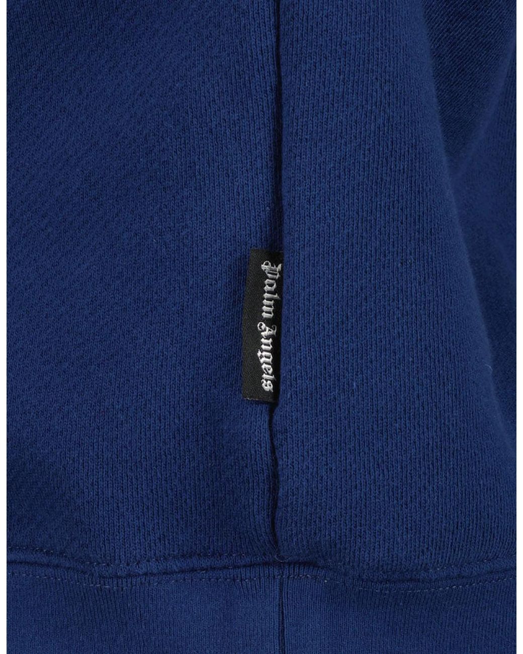 Palm Angels Blue Oversized Angels Logo Hoodie for men
