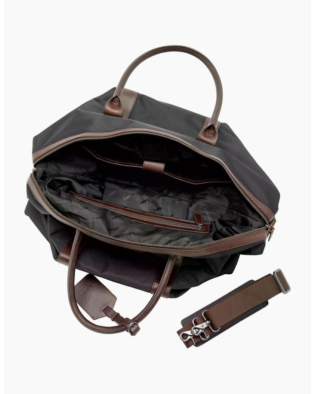 Loake Black Gower Weekend Bag for men