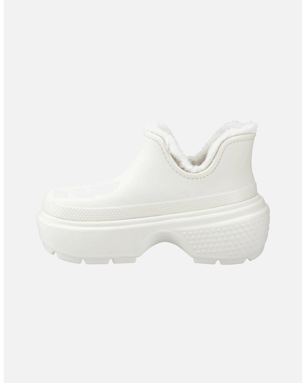 CROCSTM White Stomp Shorty Synthetic Linen Boots