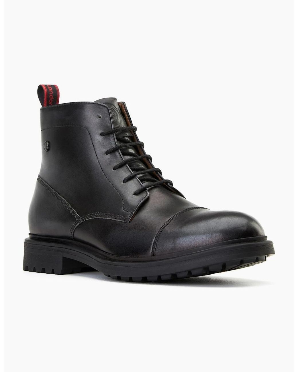 Base London Black Boulton Toe Cap Boots for men