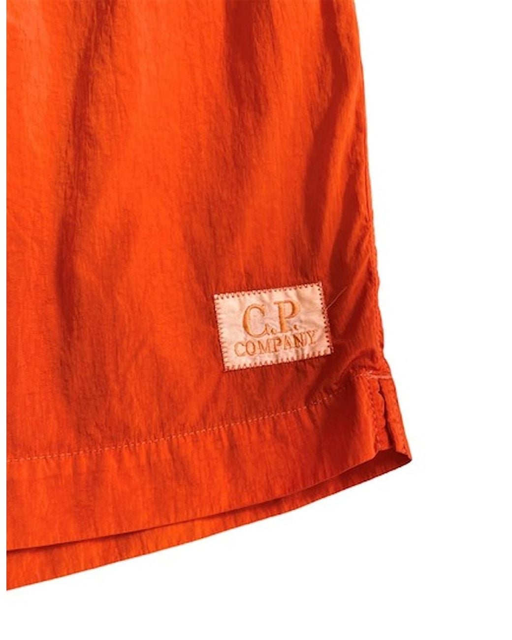 C P Company Orange Flat Nylon Swim Short for men