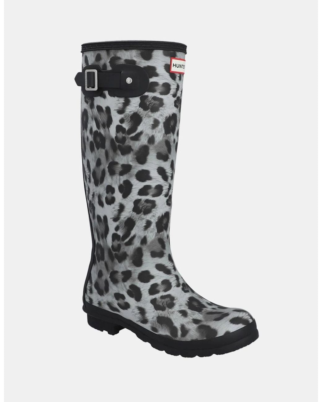 Hunter Black Original Tall Insulated Snow Leopard Boot