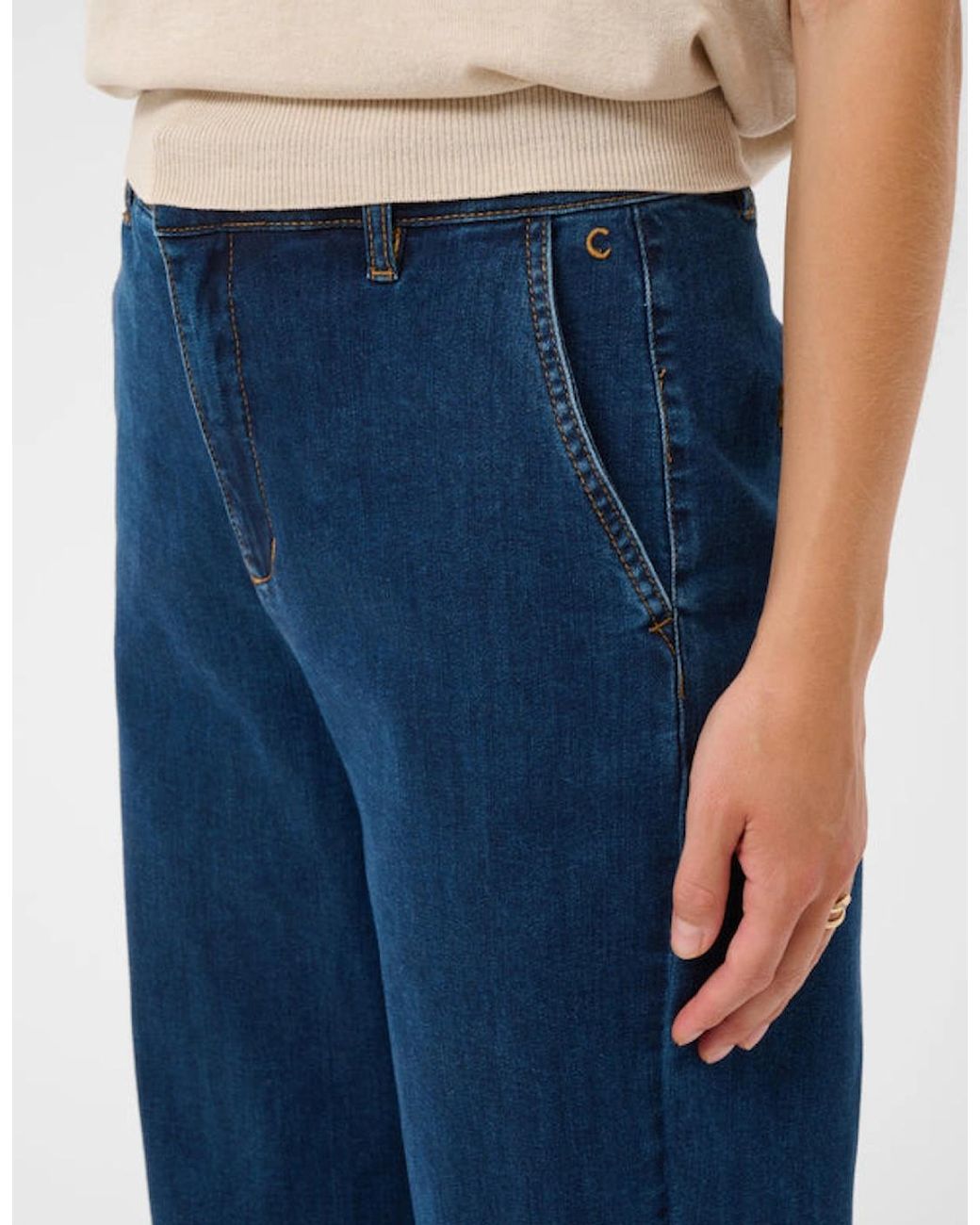 Cream Blue Visti Straight Leg Jeans