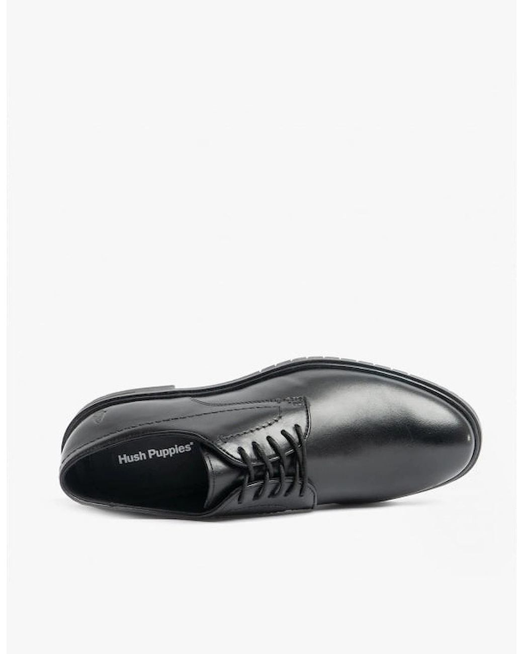 Hush Puppies Black Sterling Leather Derby Shoes for men