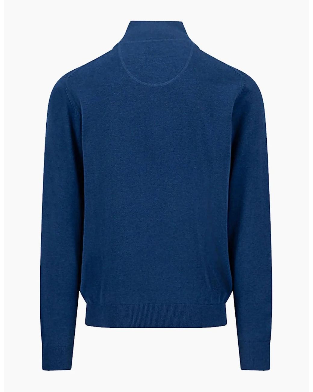 Fynch-Hatton Blue Fynch-Hatton Troyer Half Zip Knitwear Midnight for men