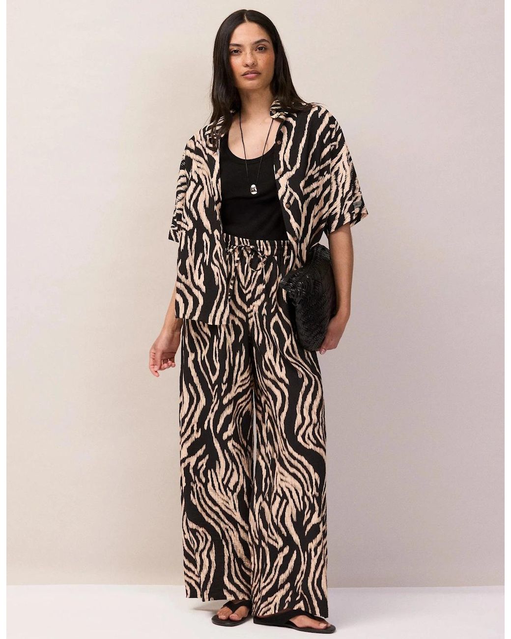 Ro&zo White Zebra Print Trousers