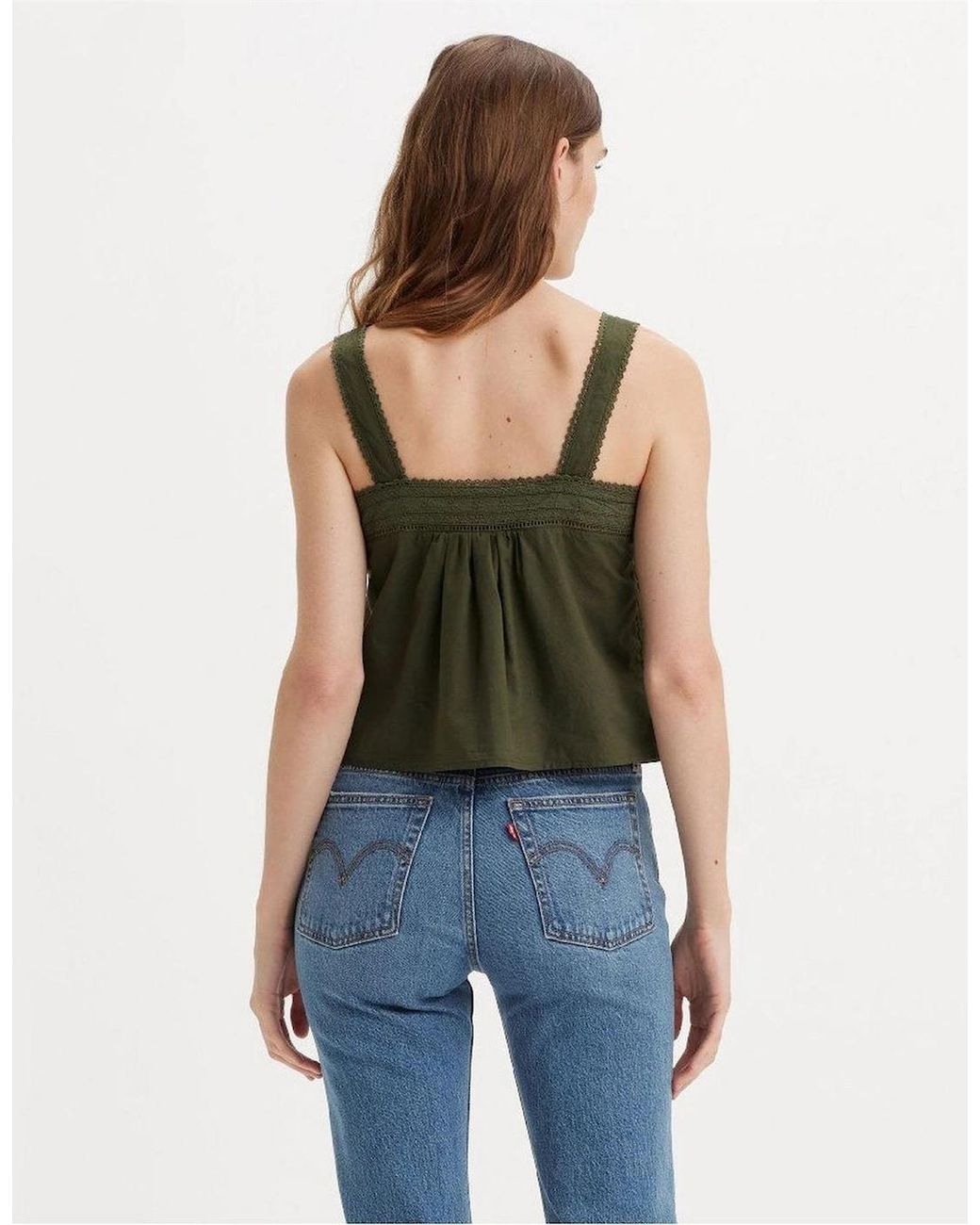 Levi's Green Levi's Cici Square Neck Camisole Tank