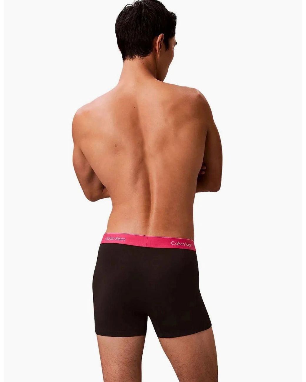 Calvin Klein Black 3-Pack Icon Cotton Stretch 'Relaxed Dart' Boxer Trunks, W/ /Sleet for men