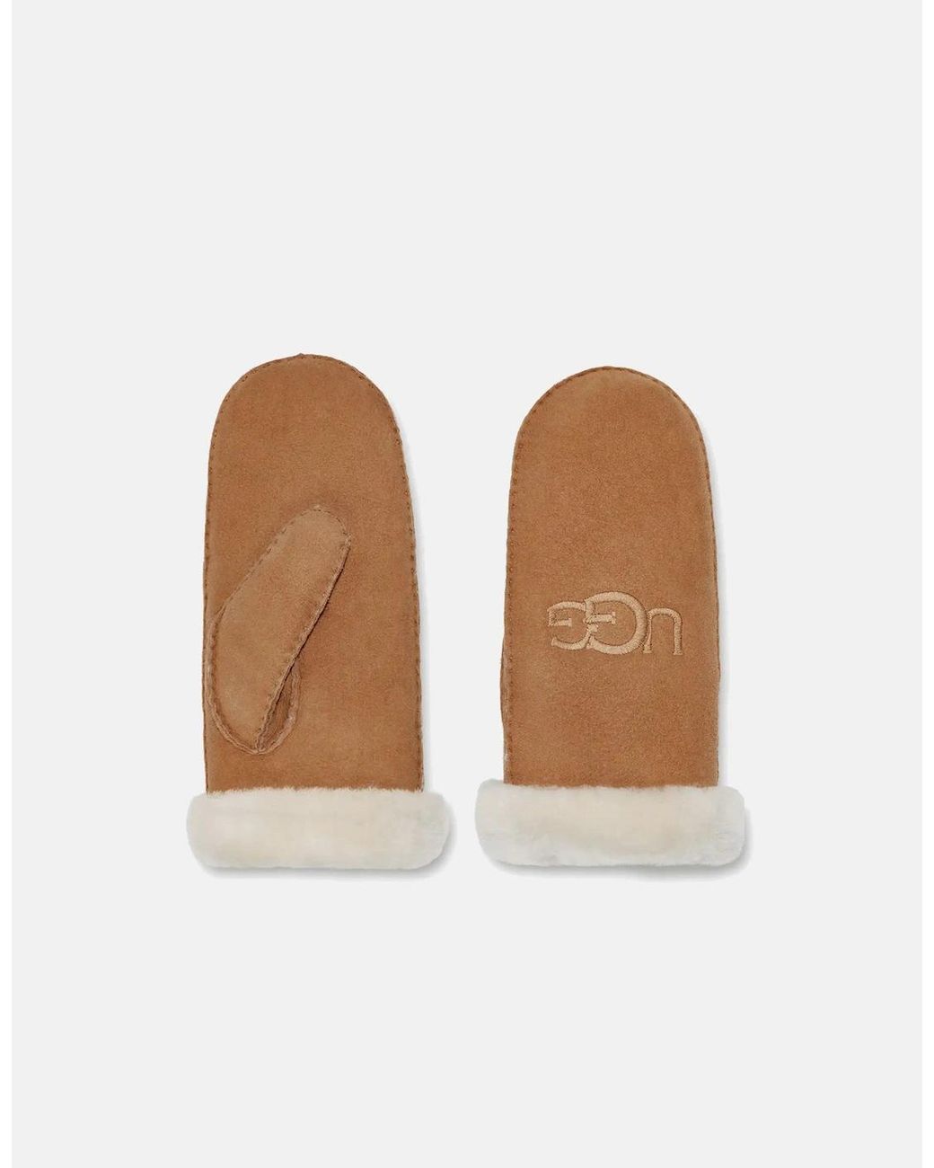 Ugg White Sheepskin Embroider Mitten