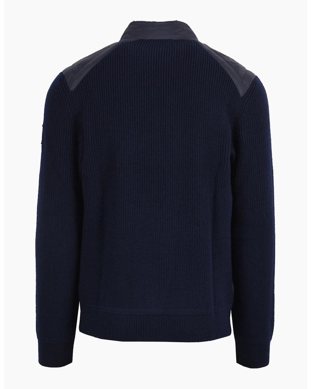 Belstaff Blue Compound Cardigan Jacket Dark Ink for men