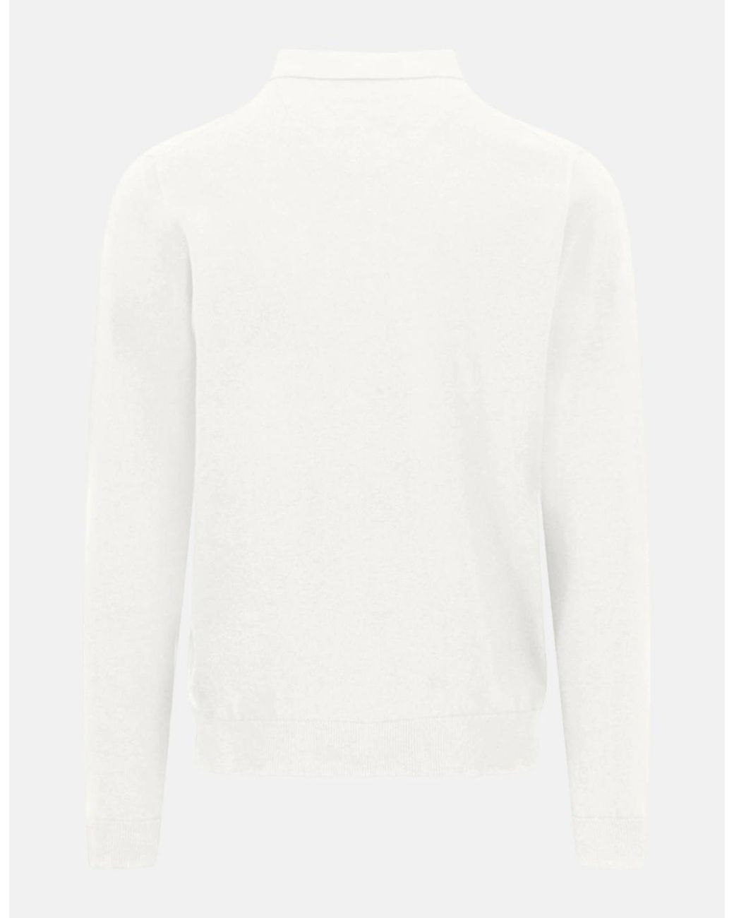 Fynch-Hatton White Polo Collar Fine Knit Cotton Sweater New Off for men