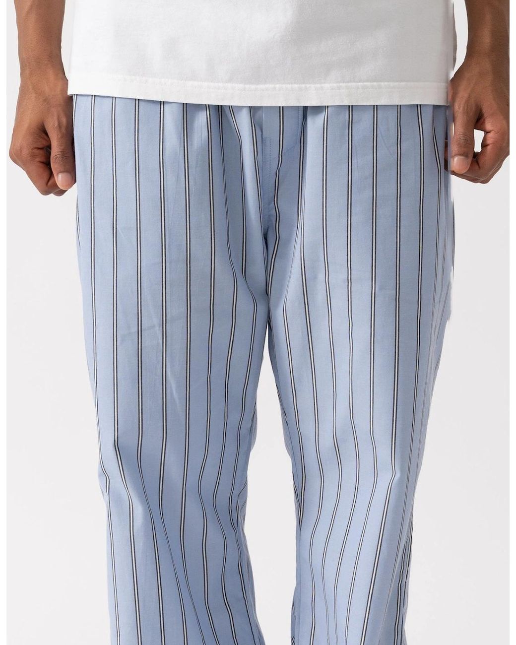 Gant Blue Striped Poplin Pyjama Pants for men