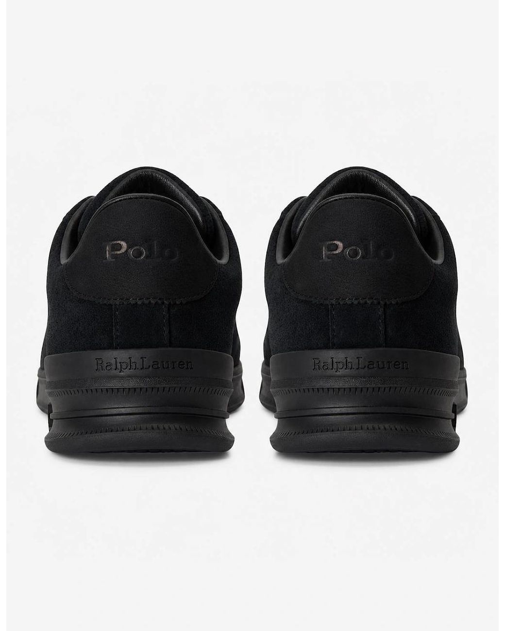 Polo Ralph Lauren Black Heritage Court Ii Suede Trainers for men