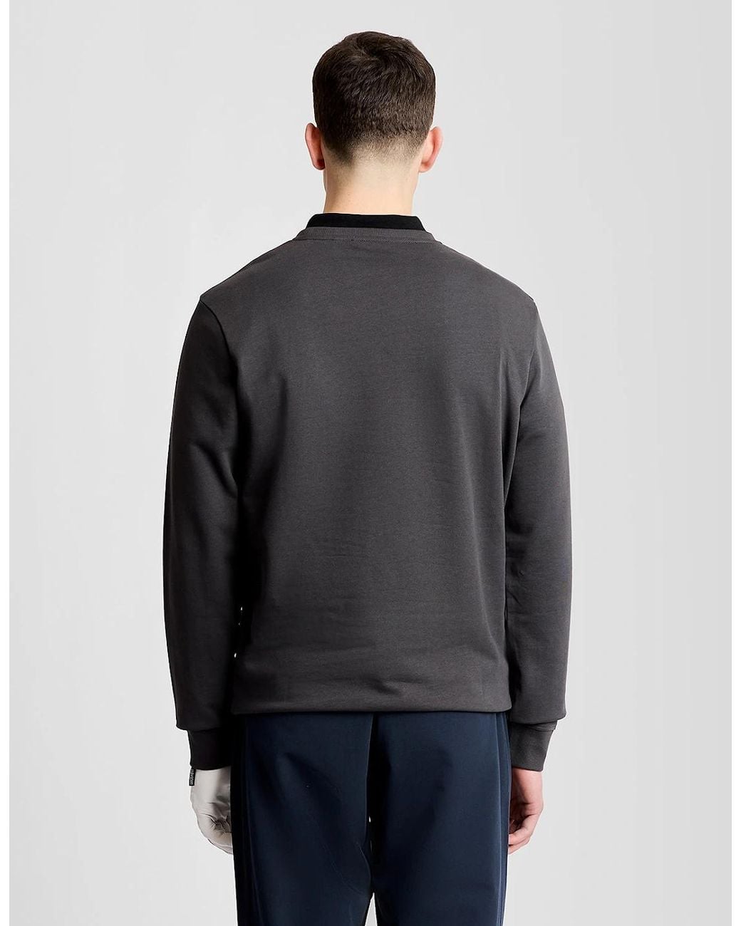 Lyle & Scott Gray Eagle Cotton Crew Neck Sweatshirt for men