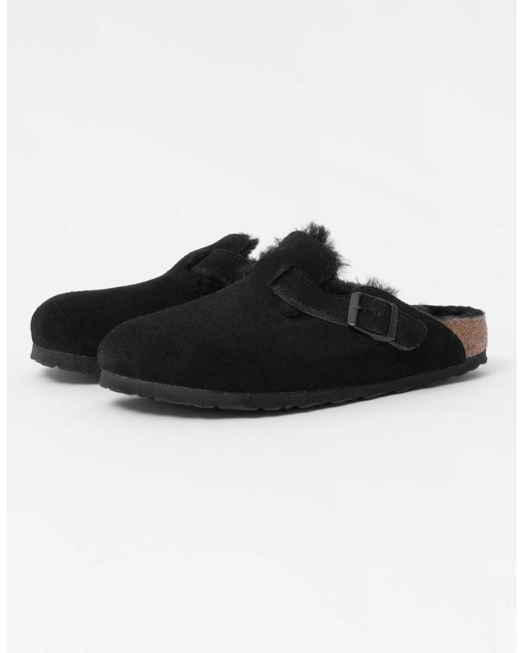 Birkenstock Boston Black Vl Sheepskin Clogs
