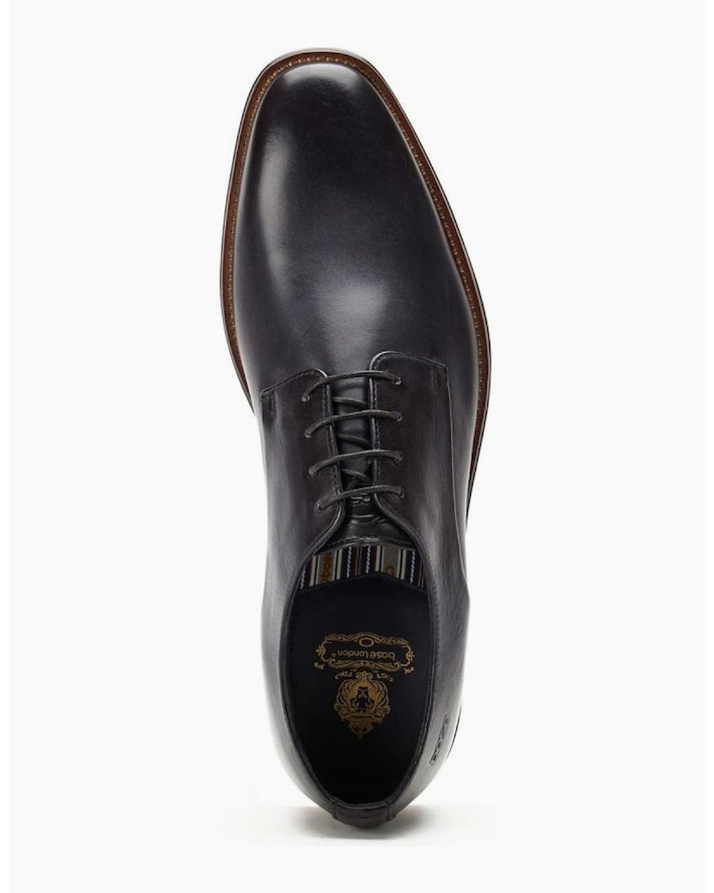 Base London Black Marley Plain Toe Derby Shoes for men