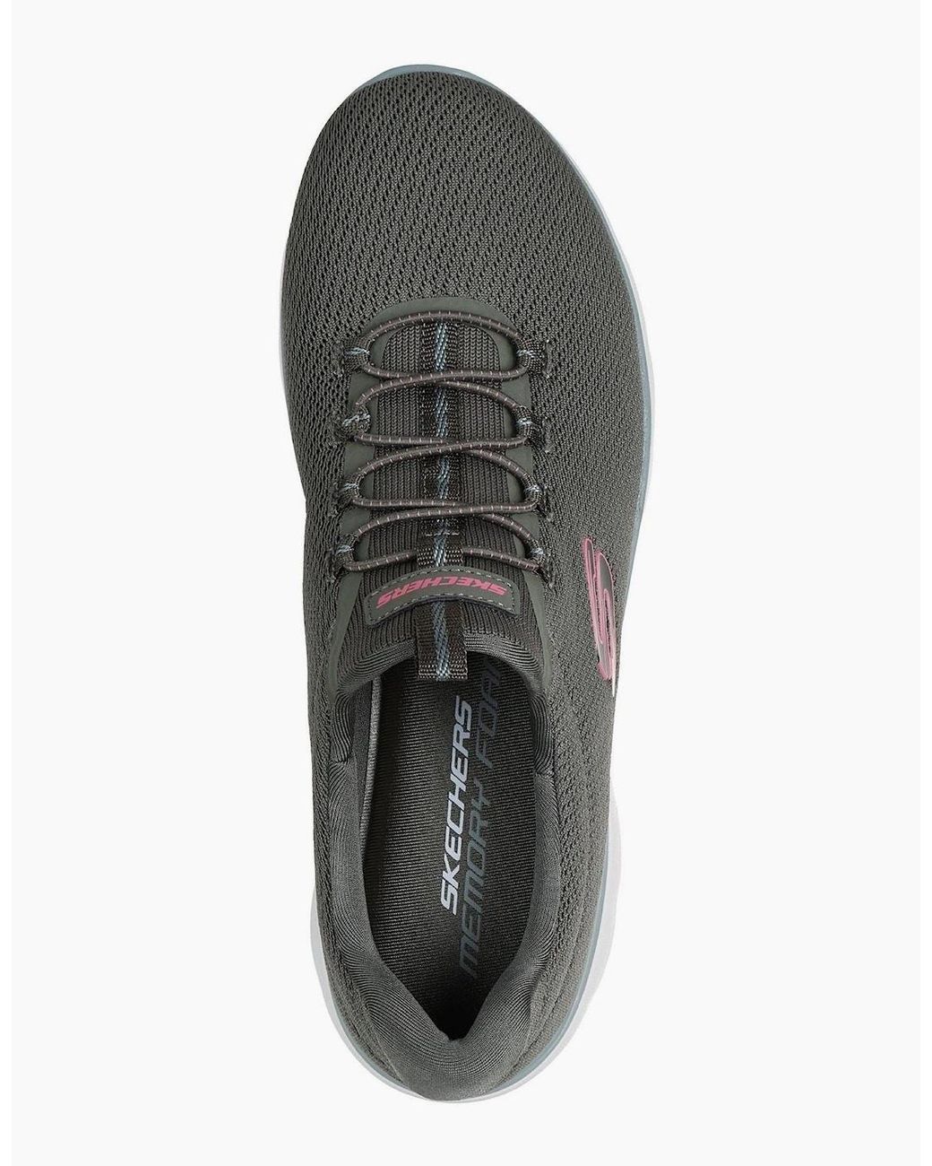 Skechers Gray Summits Summer Blush Textile Trainers