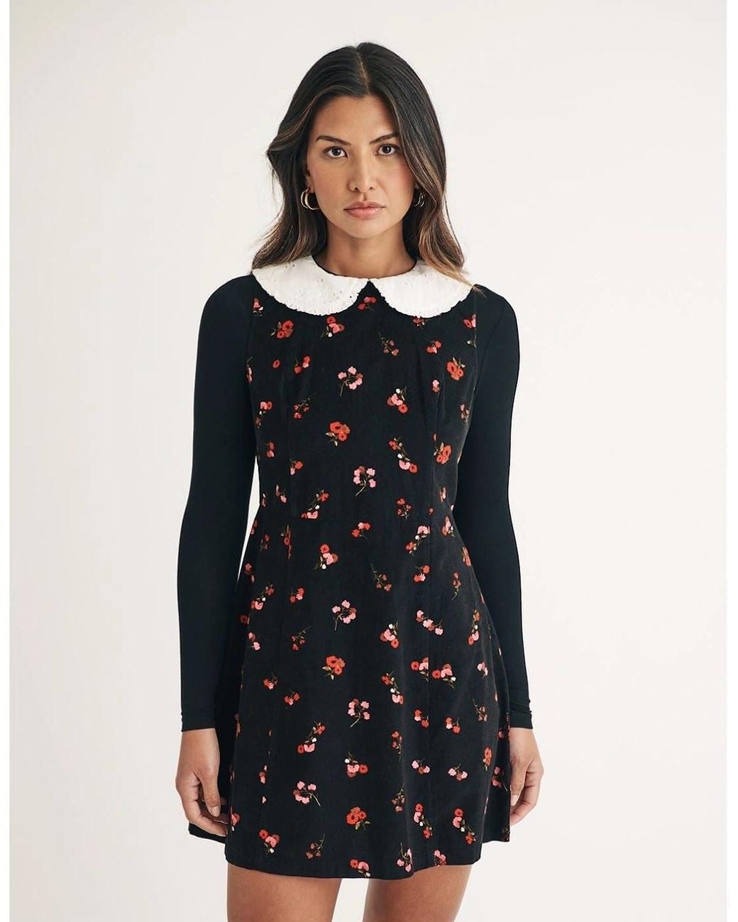 Nobody's Child Black Mpl Collared Neck Mini A-Line Dress