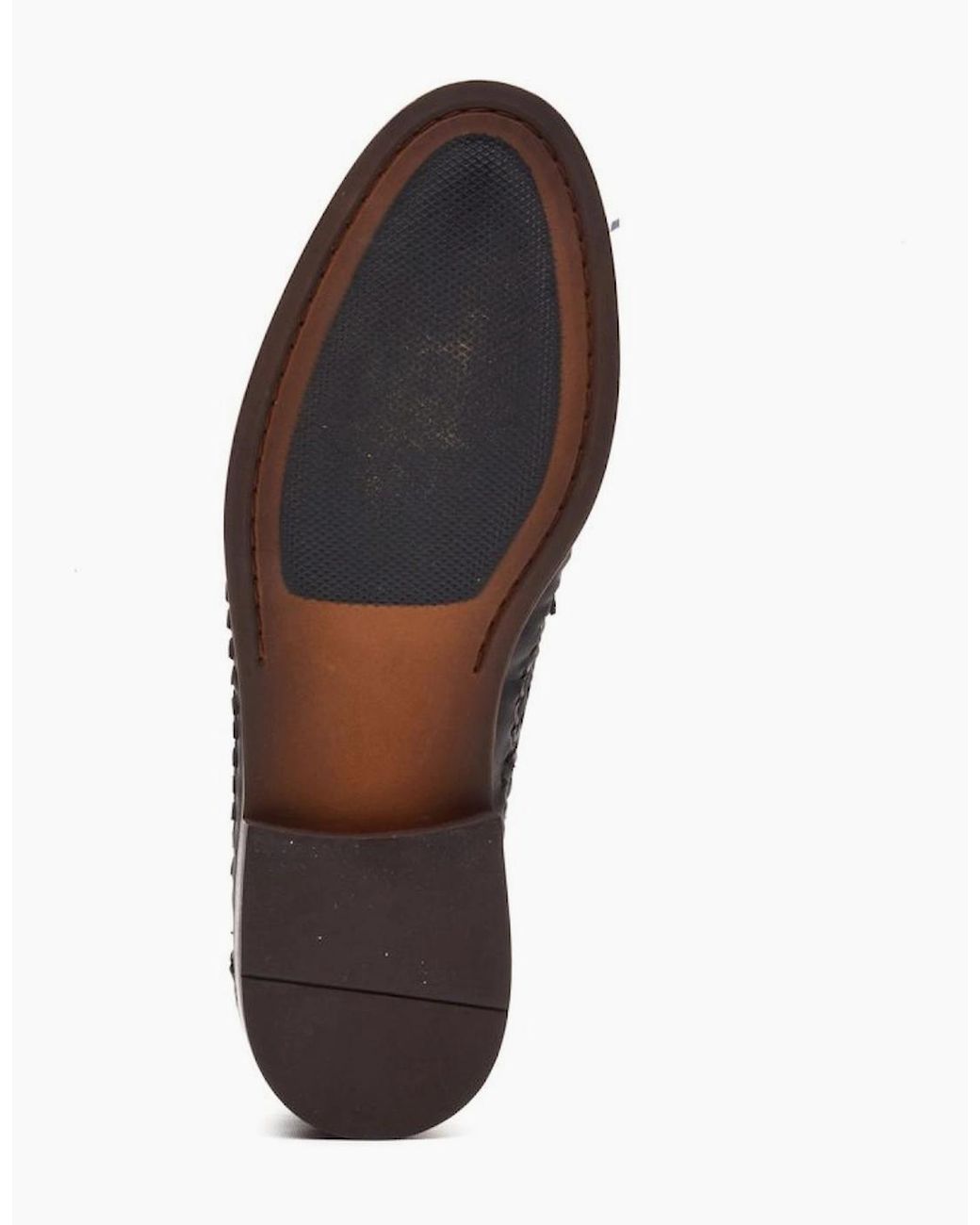 Base London Black Bracken Leather Weave Loafers for men