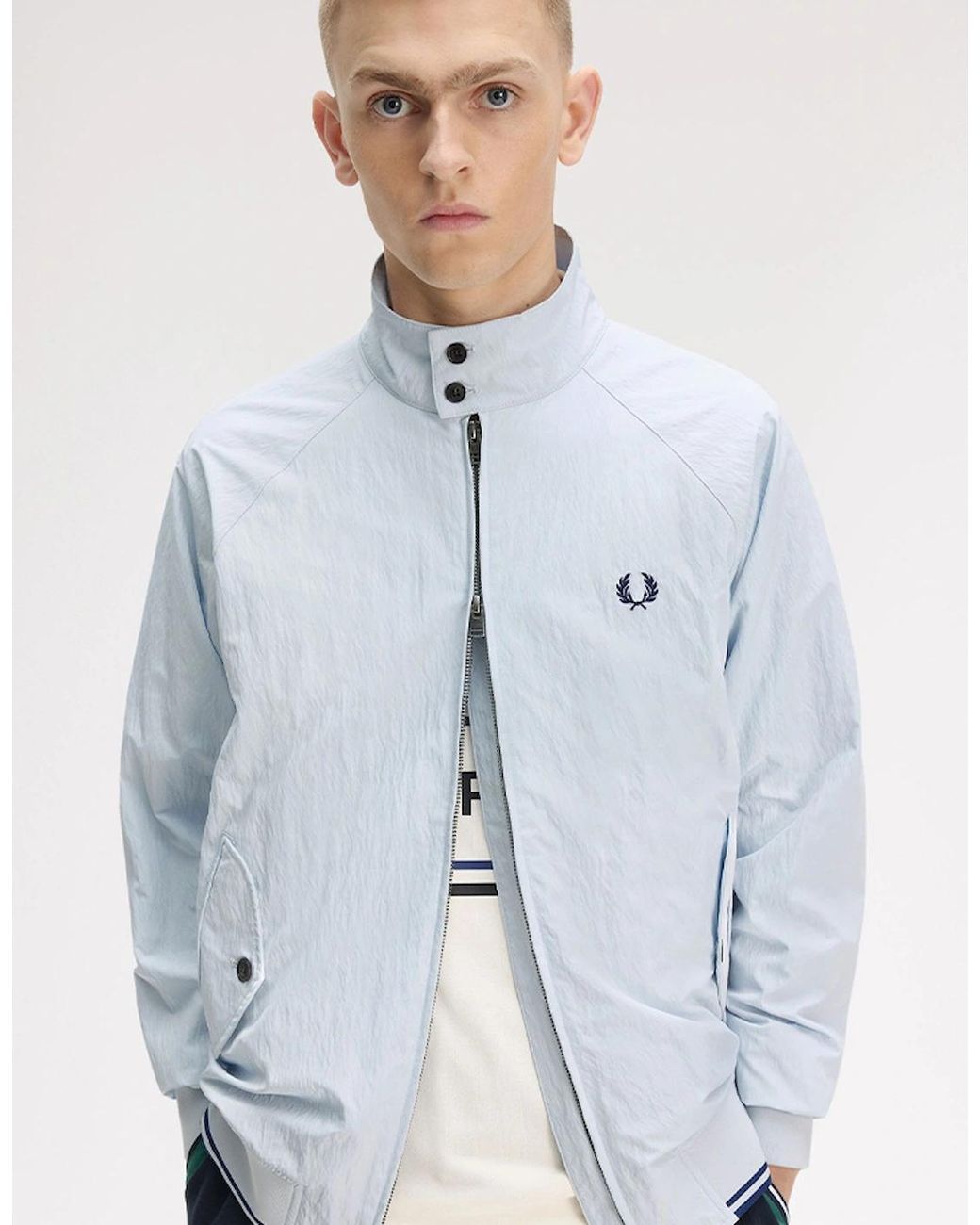 Fred Perry Blue Crinkle Harrington Jacket