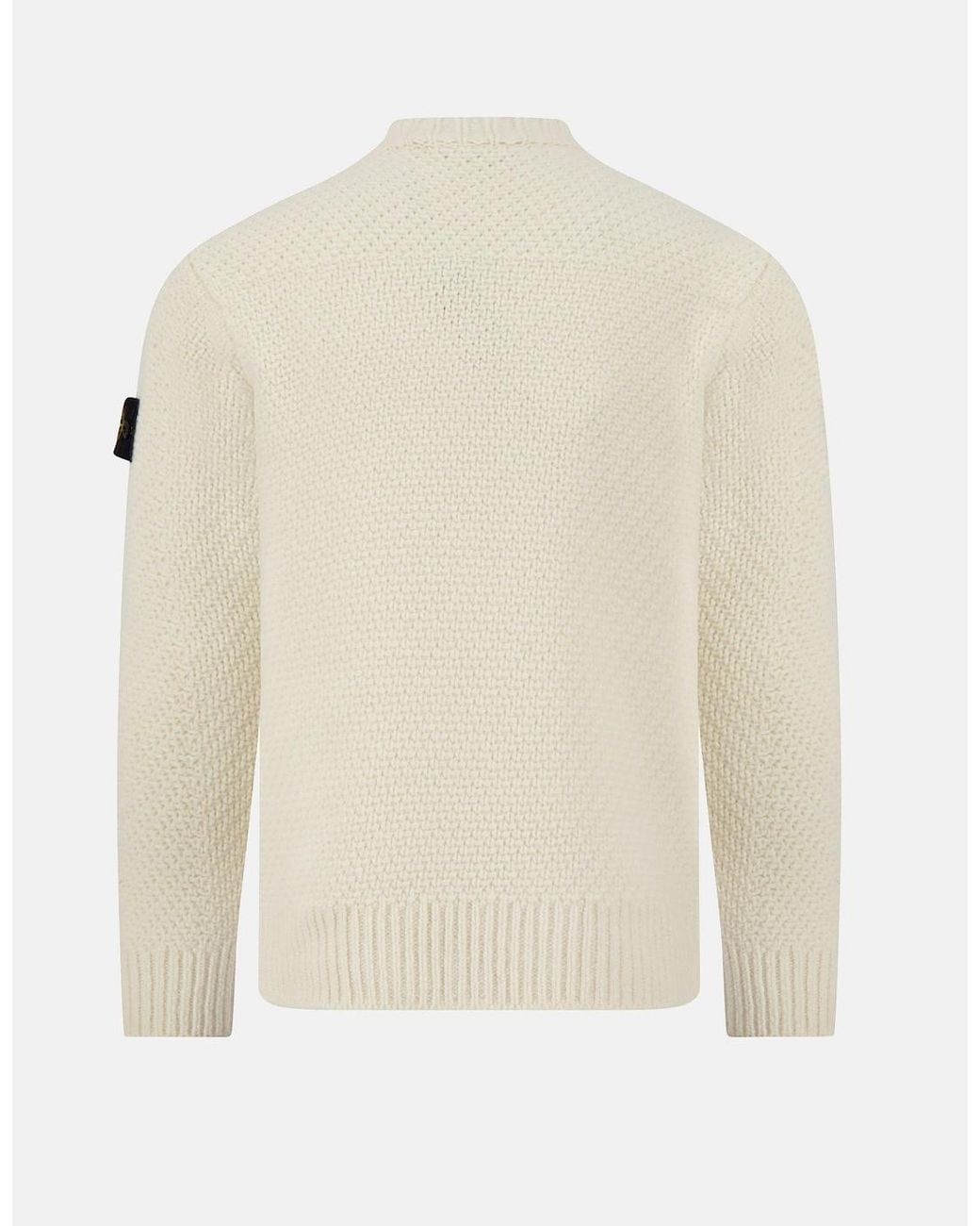 Stone Island White Wool 5100055 Sweater for men